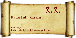 Kristek Kinga névjegykártya