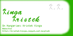 kinga kristek business card